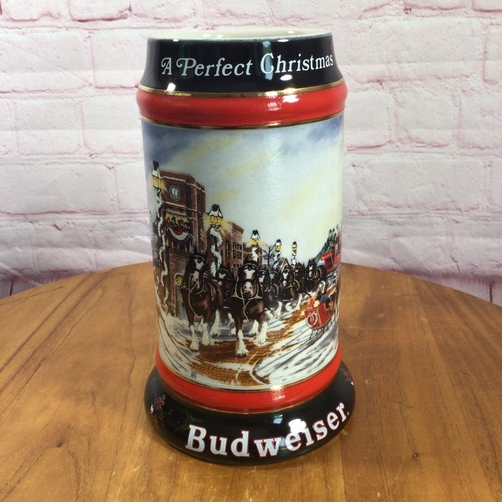 Vintage Budweiser 1992 Collector’s Series “A Perfect Christmas” Ceramic Stein